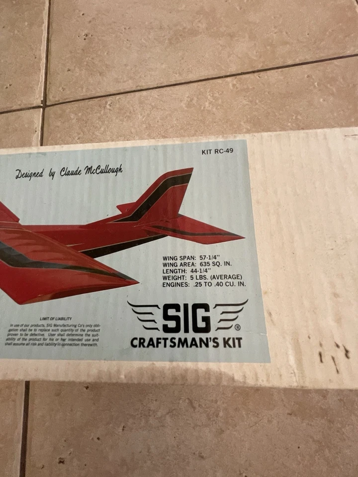 Sig Kadet Mark II Trainer Airplane RC Claude McCullough KIT RC-49 - Image 3 of 4