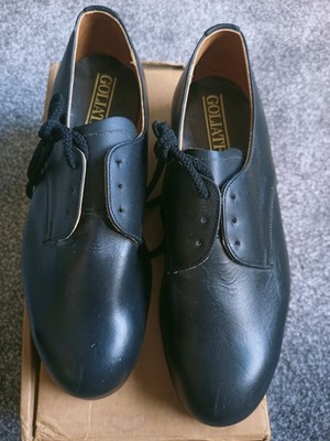Goliath Schwarz Leder Schuhe Stahlkappe 120 Joules England Herren Größe 7 Neu 