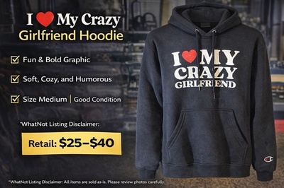 #ad I ❤️ My Crazy Girlfriend Graphic Hoodie – Size Medium $14.99