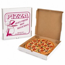50 pack Pizza Boxes Corrugated Paper, Square, Small-Medium-Large Pizza Box White