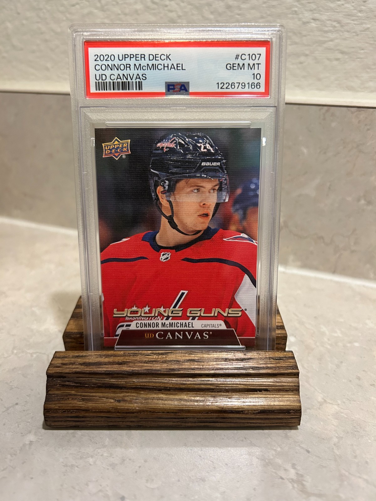 2020-21 UPPER DECK SERIES 1 CONNOR McMICHAEL YOUNG GUNS CANVAS #C107 PSA 10 GEM