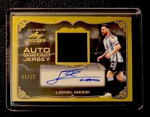 2022 Leaf Ultimate Soccer Lionel Messi Gold Patch Auto Game Worn Jersey 1/12!!🤩
