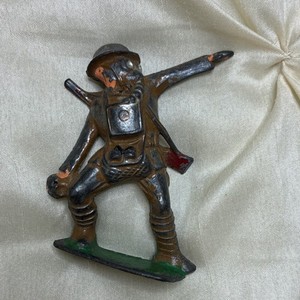 Vintage Cast Iron Toy Soldier Figure, Painted Military Collectible