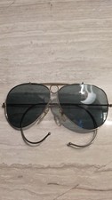 Vintage 1960s 70s Bausch Lomb Ray Ban USA Aviator Sunglasses Wrap Excellent