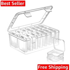 Small Bead Organizers, 15 Pieces Plastic Storage Cases Mini Clear Bead Storag...