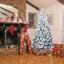 Artificial 6FT 7FT Xmas Christmas Tree w/ Metal Stand Indoor Outdoor PVC Holiday