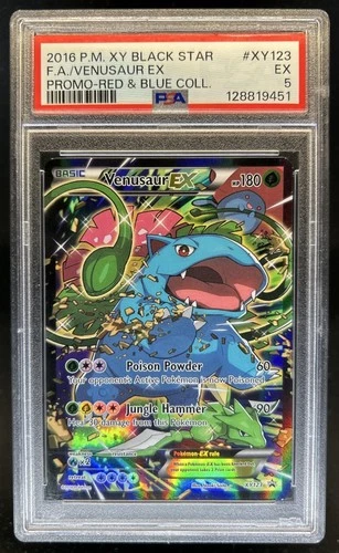 2016 Pokemon XY Black Star Venusaur Ex FA Promo Red & Blue #XY123 PSA 5 EX