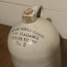 Antique Wm Radams Microbe Killer No 2 Red Wing Stoneware Jug 11 Inch
