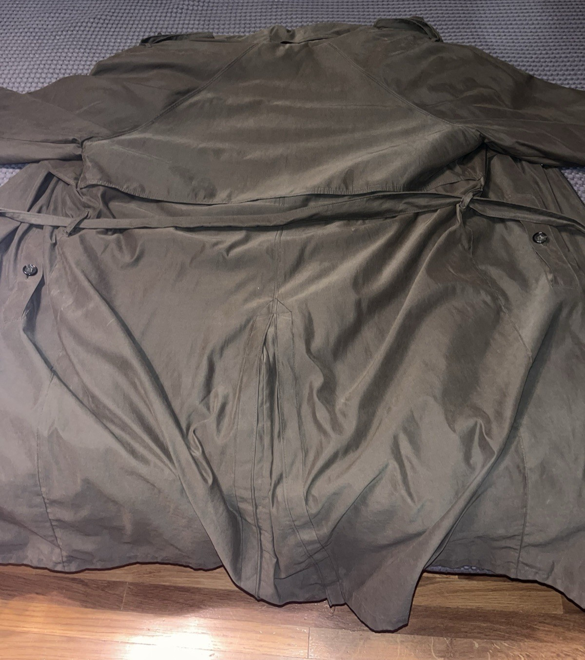 Vtg Towne London Fog  Men's Trench Coat 42 Long Olive  Removable Lining