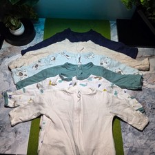Baby Newborn 0-3 Months Full Zip Footed Sleepers 6 Pack