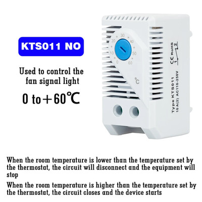 DIN Rail Cabinet Temperature Controller Industrial Thermostat KTO011 KTS011 0 to
