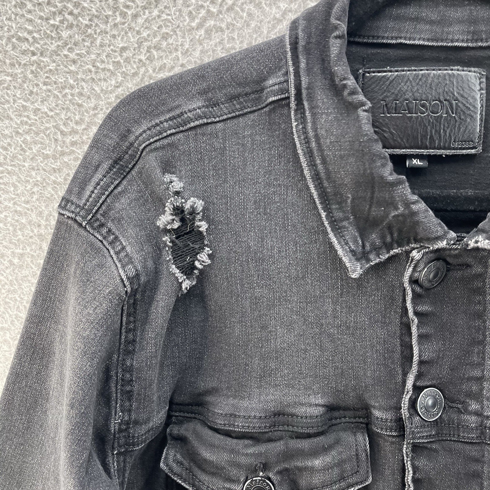 Maison Article Jacket Men Extra Large Black Denim… - image 6