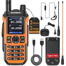 Baofeng UV-21R Long Range Dual Band VHF UHF Ham Radio Walkie Talkie Full Kit