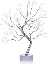 1.6 FT White Twig Christmas Tree Mini Birch With LED Light  Xmas Home Decor