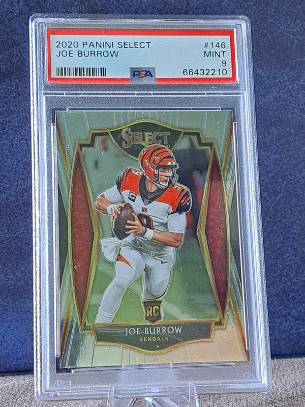 2020 Panini Select Joe Burrow RC Rookie Football Card #146 Bengals PSA 9 Mint