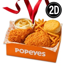 Popeyes Chicken Basket Acrylic Christmas Ornament Fried Chicken Food Gift 059
