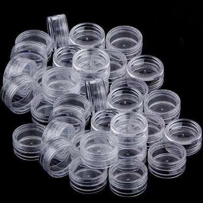 10/20/30/ Empty Plastic Bottle Jewelry Bead Refillable Bottles Small Round Cosme