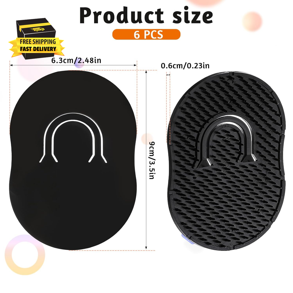 Pocket Palm Combs – 12 Stück Weiche Shampoo-Massagebürsten Für Die Kopfhaut, Schwarz, Tragbar