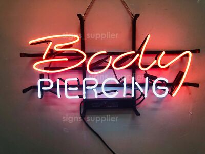 Body Piercing Tattoo Open Skull 20''x12'' Neon Light Sign Lamp Business Windows