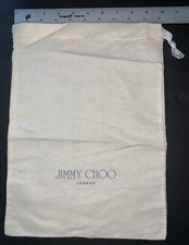 JIMMY CHOO London Dust Bag White Storage Drawstring Cover Pouch Approx 14" X 10
