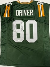 DONALD DRIVER - Green Bay Packers Signed Custom Replica Green Jersey AUTO - BAS