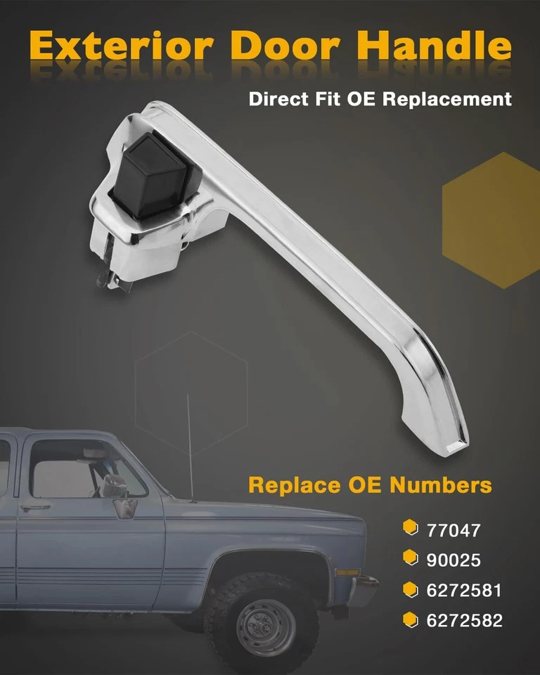 Chrome Metal Exterior Door Handle Set For 73-91 Chevy Blazer GMC C/K 1500 TRUCK Foto 2 de 4