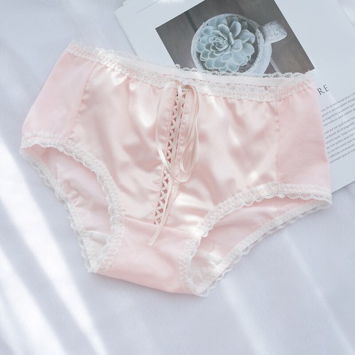 3er Pack Set Sexy Damen Satin Höschen Unterwäsche Boyshorts Schnürung Dessous Slip - Bild 7 von 18