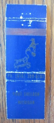 PORT SHELDON, MICHIGAN MATCHBOOK COVER: SANDY POINT EMPTY 1970s MATCHCOVER -D