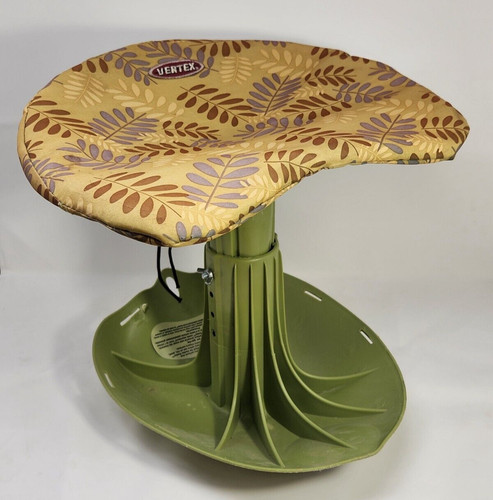 Vertex Adjustable Gardening Rocker Seat Stool Chair Olive Green with Cover