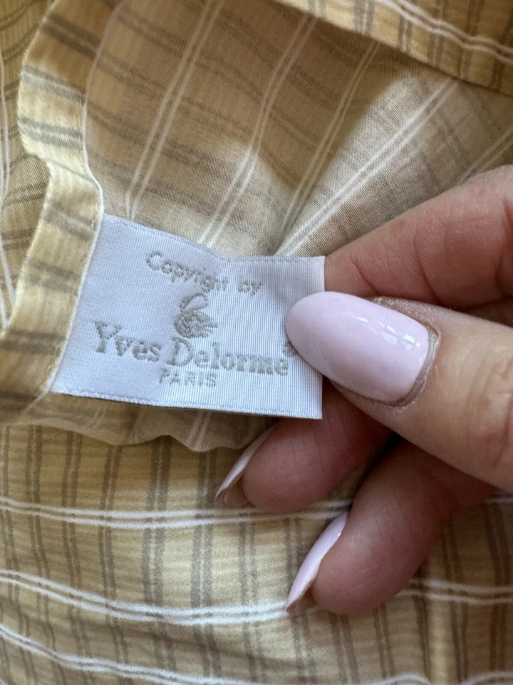 Yves Delorme Euro Almohada Falsa Indocrino Floral Algodón Satén Francia Lujo Foto 4 de 4