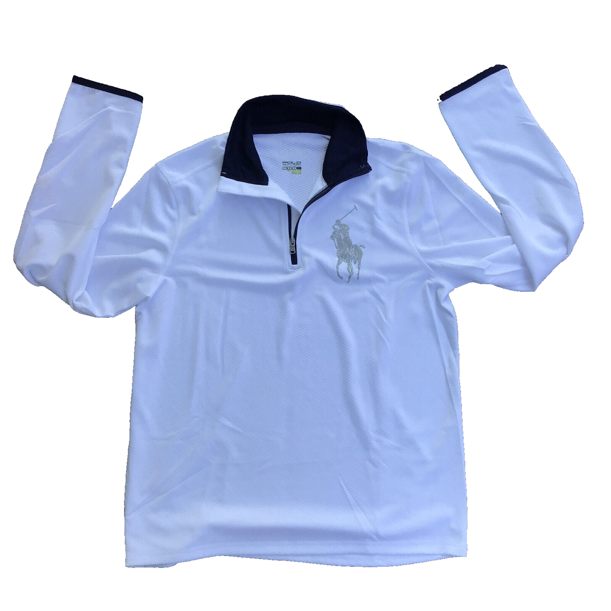 Polo Ralph Lauren Shirt Sz XL (18-20) Youth Long Sleeve White 1/4