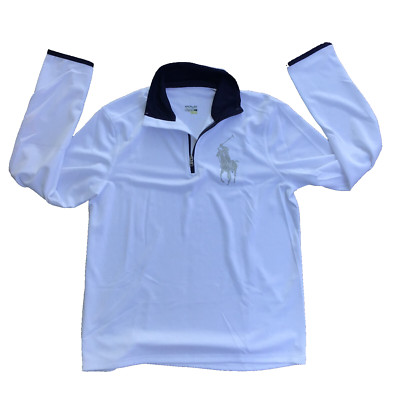 Polo Ralph Lauren Shirt Sz XL (18-20) Youth Long Sleeve White 1/4