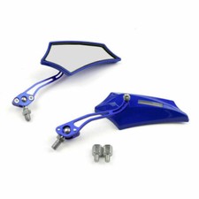 Motocycle Chopper Cruiser Street Dirt Bike Rear View Mirrors 8mm 10mm Blue T9