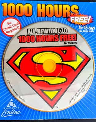 SUPERMAN America Online Collectible / Install Disc, Vintage AOL CD ver 7.0!