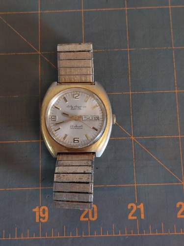 VINTAGE JULES JURGENSEN 25 JEWELS SELFWINDING MENS WRISTWATCH WORKS Needs Refurb