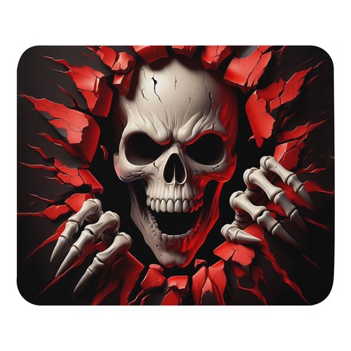 Red 3D Skull Skeleton Mouse pad