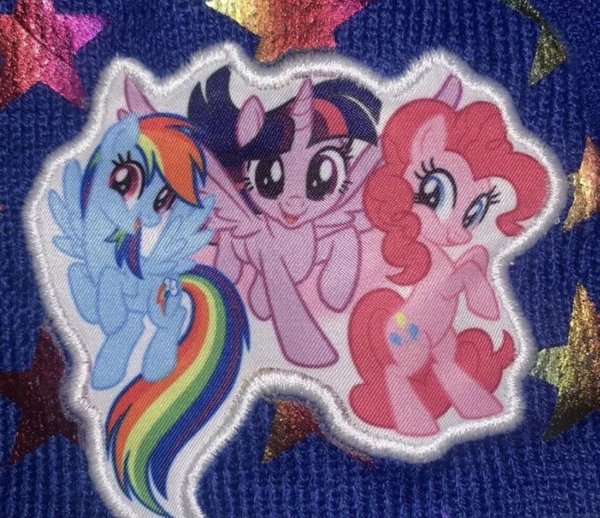 Set cappello e guanti berretto in maglia My Little Pony Twilight Sparkle Pom Rainbow Dash