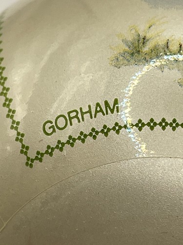 Ornamento palla di vetro vintage Gorham 1982 "La Natività" Fran Mar - Foto 4 di 5