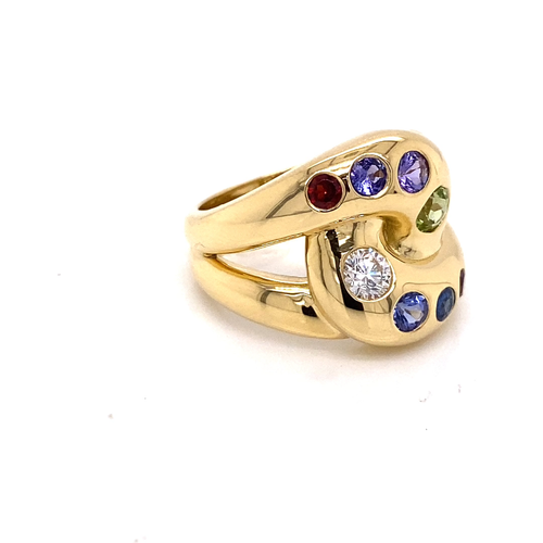 Grandma's Birthstone Ring, Set With 8 Stones In 18ct Yellow Gold - Video 1 of 1