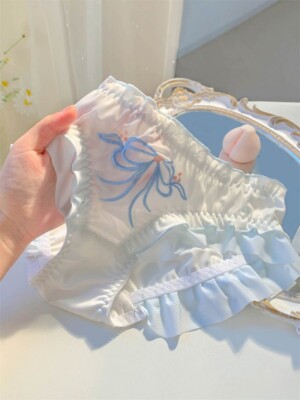 Japanese Lolita Mori girl panties cute bow panties ruffled sweet briefs underwea
