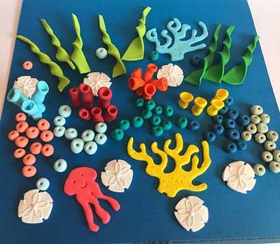 Under The Sea Decoration Kit Clam Edible Sugar Cake Topper Ocean