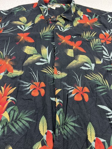 Joe Marlin Button Up Mens 3XL Black Colorful Floral Print All Over Short Sleeve - Picture 2 of 6