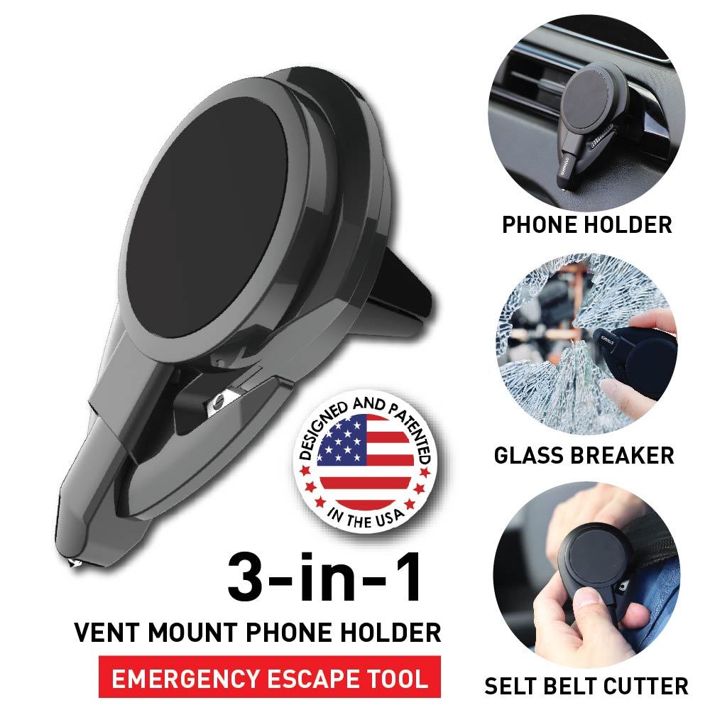 in Car Emergency Escape Tool: Vent Mount Phone Holder, Window