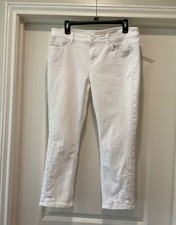 J Jill Authentic Fit Cropped Denim Jeans White