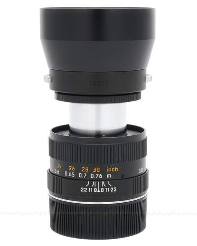 Leica 90mm f/4 Macro-Elmar-M Black Lens #11633 USED-MINT w/ Macro Adapter #14409 - Picture 4 of 19