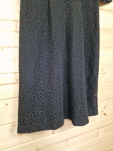 Toast Dress UK 14 Black Lace Shift Lined Broderie Anglaise LBD Mini - Picture 7 of 19