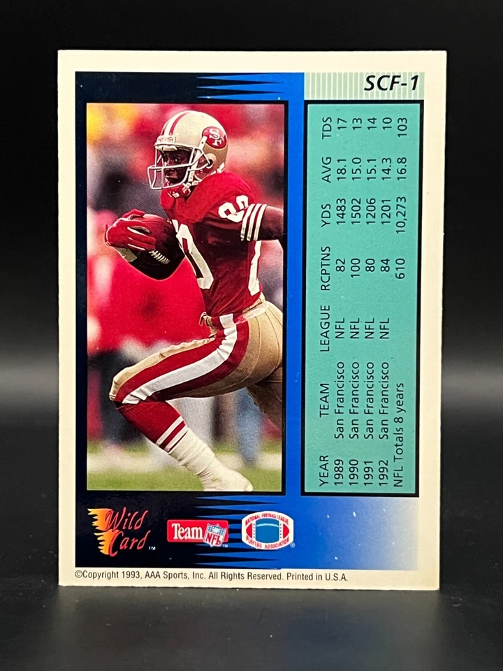 1993 Wild Card - Field Force Superchrome #SCF-1 Jerry Rice - Image 2 of 2