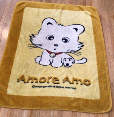 Amorcito Amore Amo Kitty Cat Toddler Throw  Blanket Hwan Gbo Soft