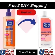 Clean & Clear Essentials Foaming Facial Cleanser, Oil-Free Daily Face Wash with