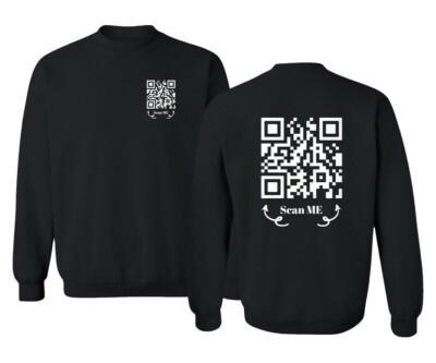 Funny FU QR Code Scan Me QR Code Joke Funny Humor Unisex Crewneck Sweatshirt